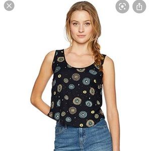 NWT RVCA Tea Time Tank in black sz XS